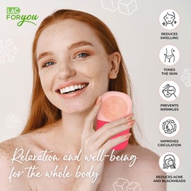 LAC Face Ice Roller Gesicht + Gesichtsreinigungsbürste - Skin Care Eisroller Gesicht Männer für Reduziert Schwellungen, Schrumpft Poren