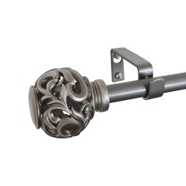 Kensignton 5/8" Curtain Rod Set 28-48" Venetian Silver