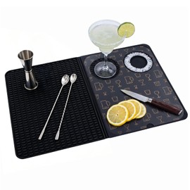 HEIFAM 3-in-1 Bar Mats for Countertop with Cutting Board, Quick-Dry