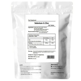 UKHealthHouse Selenium 200mcg and Zinc 15mg Supplement | Hair Skin and Nails Support | Selenium and Zinc Tablets | Immune System (120 tabs)