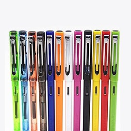 Pluma estilográfica de punta fina, moderna, clásica, de lujo, para mujeres u hombres, con punta de calidad para escuela, oficina, negocios (rojo)
