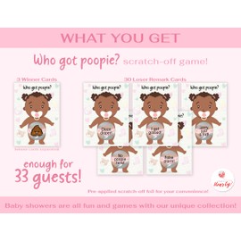 Party Hearty Baby Shower Games for Girl, 33 Poopie Emoji Scratch Off Lottery Tickets, Baby Games Ideas, Scratch Off Game