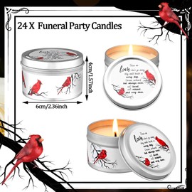 MTLEE 24 Pcs Funeral Favors Memorial Lavender Scented Candles Funeral Tealight Candles White Candles Funeral Gift Sympathy Gifts Condolence Bereavement Candle for Guest Funeral Party Family (Cardinal)