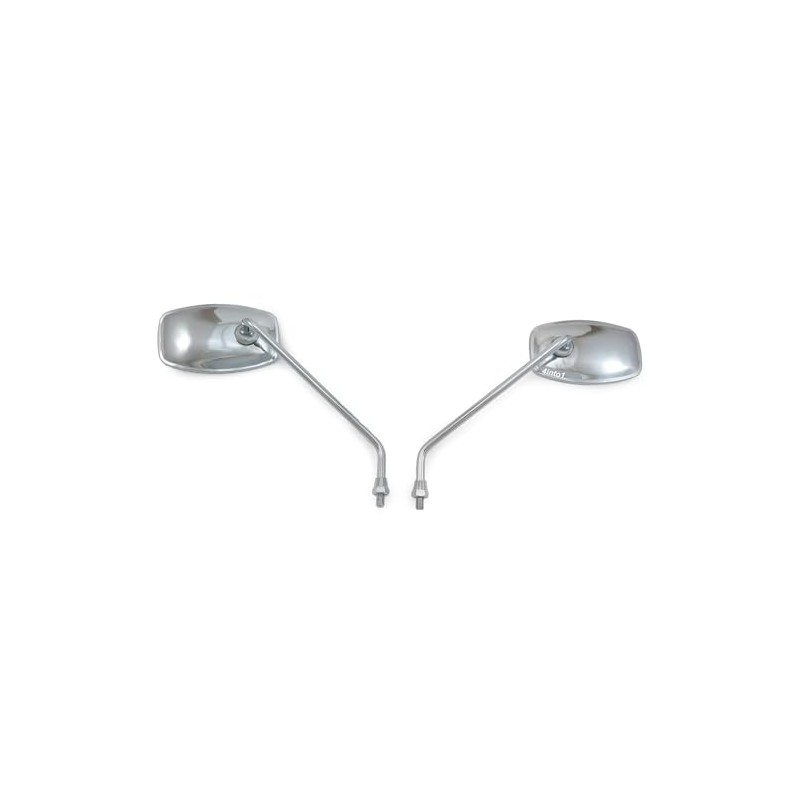 Universal Motorcycle Rectangular Chrome Mirror set - 8mm - Fits