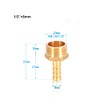 3PCS Brass Barbed Hose Fitting Coupler Connector 8mm to 1/2”