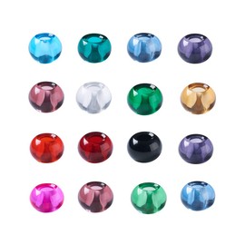 Craftdady 200Pcs Large Hole Lampwork Glass European Spacer Beads 14x8.5-10mm Slide Charm Rondelle Beads Random Mixed Colors for Snake Chain Bracelet Jewelry Making Hole: 5mm