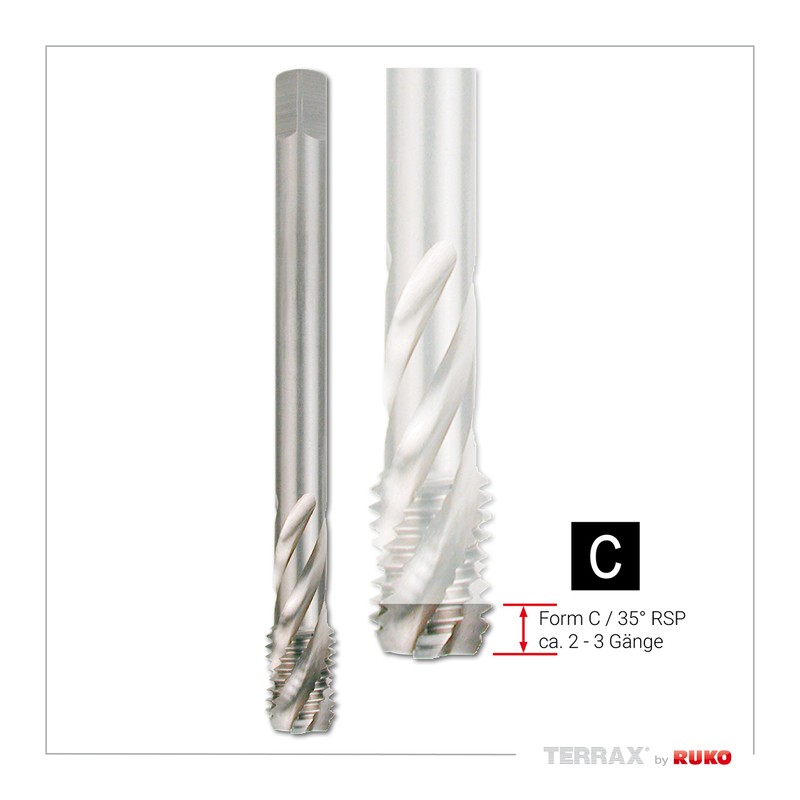 Terrax HSS-CO5 Set Hsse Machine Tap Drill Bits in Plastic