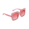 FLAWLESS Oversized Square Frame Bling Rhinestone Crystal Design Sunglasses For