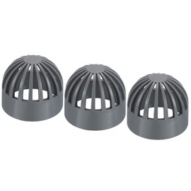 PATIKIL 63mm ID Atrium Drain Grate Cover, Round Outdoor UPVC Sewer Drain Pipe Fitting Adapter for Drainage System, Gray