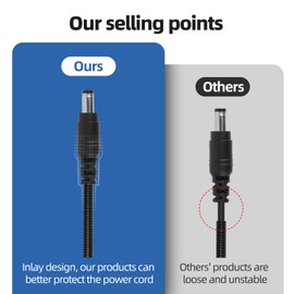 2 PCS Trail Camera Power Cable Chew Proof Include 2Amp Fuse,Trail Camera Power Cord Compatible with Stealth Cam,Muddy,Spypoint,Moultrie,Browning,Wildgame Innovations,Black Gate,Etc.5.5x2.1mm DC Plug