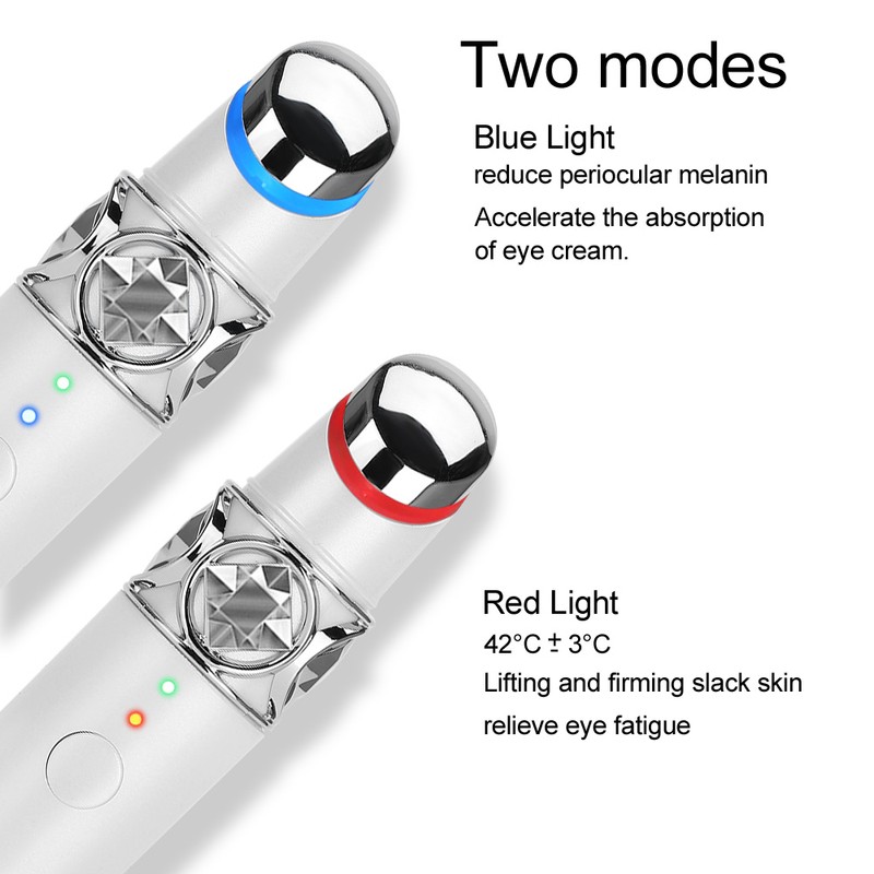 Portable Electric Heating Eyes Lip Massager Light Therapy Wrinkles Removing