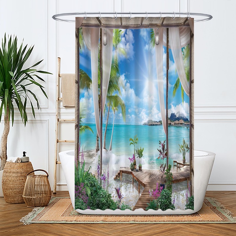 Ulticool Shower Curtain - Beach Sea Nature - 120 x