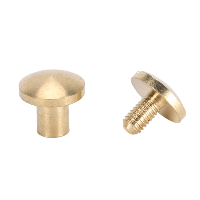 50 Set Brass Rivets Kit DIY 8mm Slot Screw Decorative