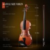 AKLOT Handcrafted Full Size Violin: 4/4 Solid Wood Fiddle, Acoustic