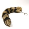Fox Tail Keyring made from Striped Artificial Hair, Approx. 25