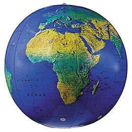 Replogle Globes Inflatable Topographical Globe, Dark Blue Ocean, 16-Inch Diameter