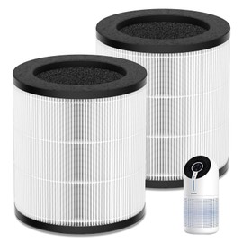 M02 TRUE HEPA Replacement Filter Compatible with MooKA M02, 3-stage Filtration, H13 HEPA, Activated Carbon Filter, 2 Pack