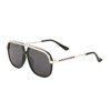 Apex Square Classic Retro Turbo Aviator Sunglasses (Black & Silver