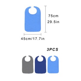 ZHYUAN Pack of 4 adult bibs, waterproof adult bibs, waterproof terry bibs, dining apron, bib for adults, drool bib for adults, for the elderly, reusable