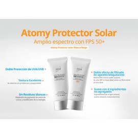 2 Protector Solar Coreano Atomy. Fps 50+. Blanco O Beige