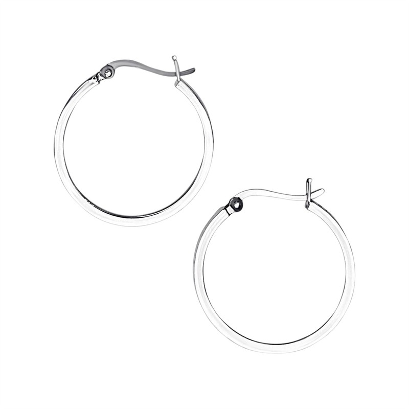 Silverly 925 Sterling Silver Hoop Earrings 30 mm - Thin
