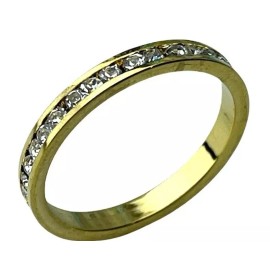 Eternity 2.5 mm 1 carat cz Ladies eternity band 18K gold overlay ring size 9 JG T19