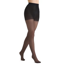 Marilyn transparente Damen Stützstrumpfhose mit bequemen Komfort-Höschenteil und Flachnähten 20 Den Anti-Krampfadern Strumpfhose Matte Schwarz