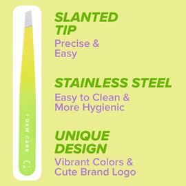 I DEW CARE Tweeze The Day | Precision Slant Tip Multi-functional Stainless Steel 3.8" Tweezers | Professional Beauty Tools | Korean Skincare