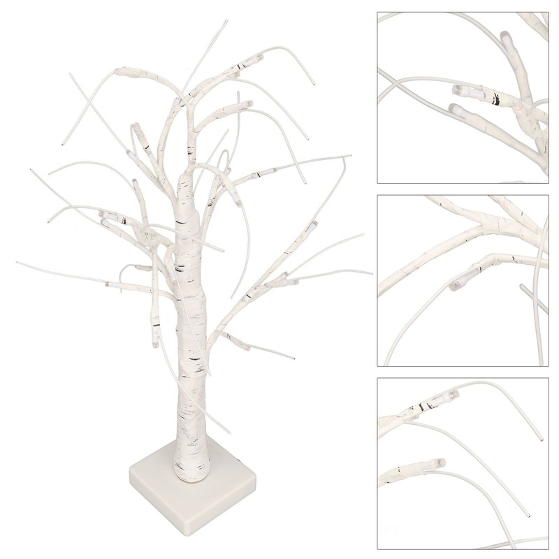 Lighted Birch Tree Adjustable Branches Stable Bottom Birch Tree with