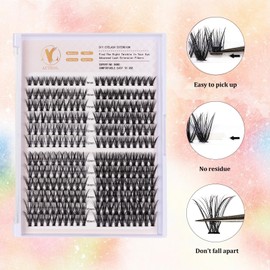 Individual Lashes 3D Lash Cluster Large Tray 240pcs 0.07mm 30D+40D D Curl Mix 9-16mm Mink Lash Cluster Mixed Tray False Eyelashes By ACTROL(40D/50D,9-16 Mix)