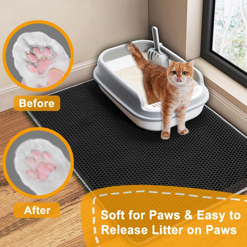 Extra Large Cat Litter Mat, XL 47"x28" Litter Trapping Mat