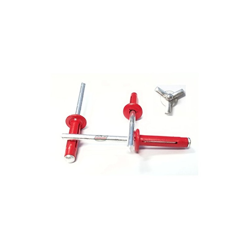 Red Exploding Pop Rivets 3/16" Tri-Fold Small Aluminum Head Steel