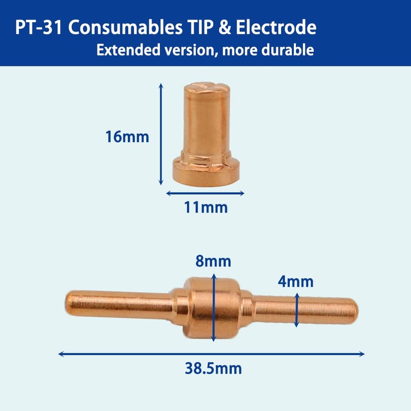 PT31 Plasma Cutter Consumables 80PCS Plasma Cutting Equipment Accessories Suit