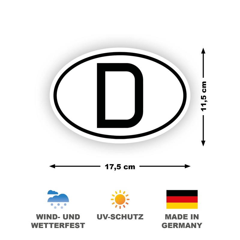 2 x D Sign as Magnetic Foil 17.5 cm x
