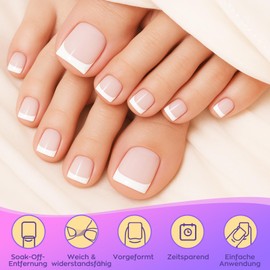 Kiiwah Pack of 240 Artificial Toenails Kit, 12 Sizes False Toenails for Sticking, Half Cover Acrylic Artificial Toenail Tips, False Toe Nail with Box for Women Nail Art DIY