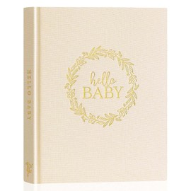 Lanpn Hello Baby Primer Libro de Días del Bebé de 5 Años para Niña/Niño - Libro de Días de Bebé de Lino para Registrar Libro de Bebé para Nuevos Padres - Libro de Recuerdos del Bebé Álbum de Bebé