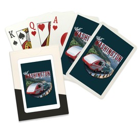 Lantern Press Visit Washington, Camper, Road Trip, (52 Playing Cards, Poker Size Card Deck with Jokers)