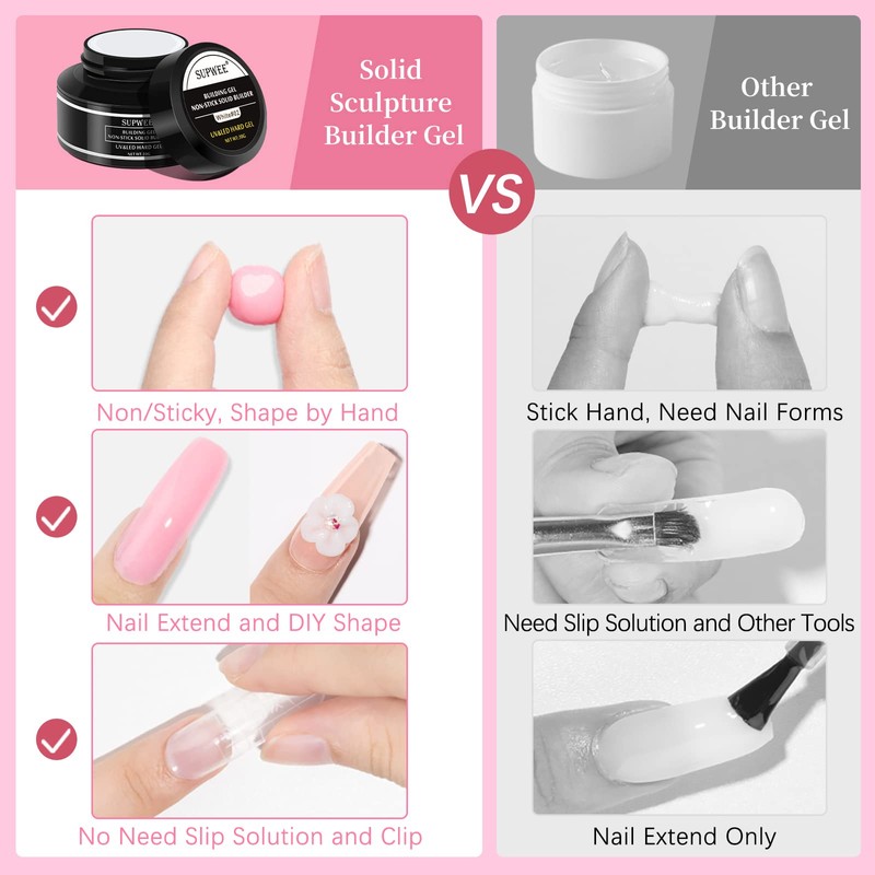Supwee Solid Nail Extension Gel Builder Nail Modelling Gel 3