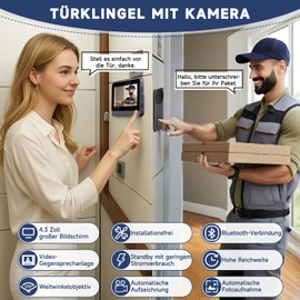 Snovire Doorbell with Camera, 1080P IP65 Waterproof Video Doorbell