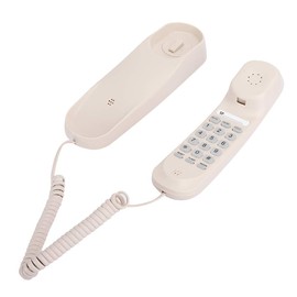 Wall Telephone, TC990 Wired Landline Telephone Beige Table Mount Wall Hanging Fixed Phone for Hotel Room Family Elevator Bathroom