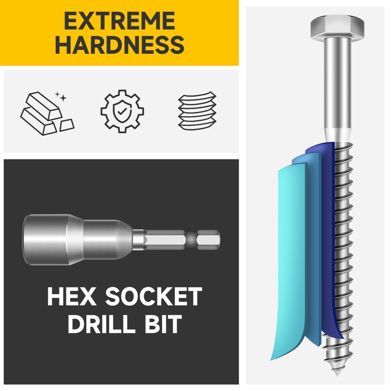 (4Sets) 1/2" x 6" Hex Head Lag Bolts, Heavy Duty
