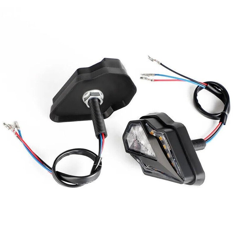 2 Pieces Sequential Motorcycle Flush Mount LED Turn Signals Blinker