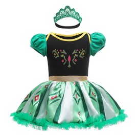 Lito Angels Baby Princess Costume Bodysuit Onesie Romper with Headband Infant Fancy Dress Up Birthday Party Outfits Age 0-3 Months Green 298
