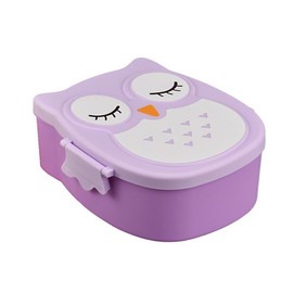 Yosoo Portable Cute Owl Leak-Proof Rectangular Lunch Box Food Storage Container for Children and Adults Approx. 16.8 x 13 x 7 cm 1050 ml Capacity