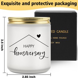 AWIZ Happy Housiversary Candle Gift - House Anniversaries Gifts, Realtor Closing Gift, New Home Present, Client Appreciation Presents, Homeowner Gifts, Real Estate Marketing, Lavender Scented Soy Wax