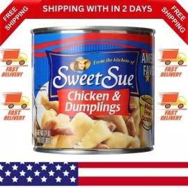 Sweet Sue Chicken & Dumplings 24 Oz Can (Pack of 1) Heat and Serve Soup Meal 14G Protein..
