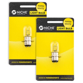 NICHE H6M Headlight Bulb Set For 1983-2011 Yamaha Big Bear 350 Bear Tracker 250 Kawasaki Bayou 300 220 250 Suzuki ALT125 2 Pack