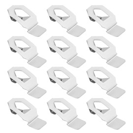 Create idea 12PCS Photo Frame Clips Picture Hanger Fastener Artwork Back Plate Fixing Hardware Metal Spring Turn Clip Hanging Supplies Silver Tone 26x12mm