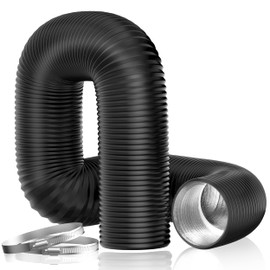 Dryer Vent Hose, 4'' Flexible Duct 16FT with 2 Duct Clamps, Heavy-Duty Three Layer Protection for HVAC Ventilation, Duct Fan Systems