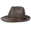 IFSUN Men & Women's Cowhide Jazz Hat Short Brim Leather